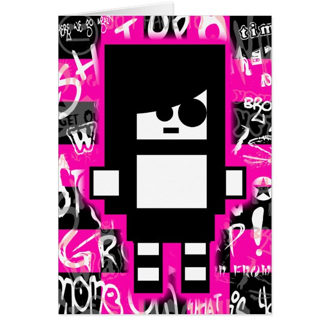 Tarjeta de Chica de escena de emo (Frente)