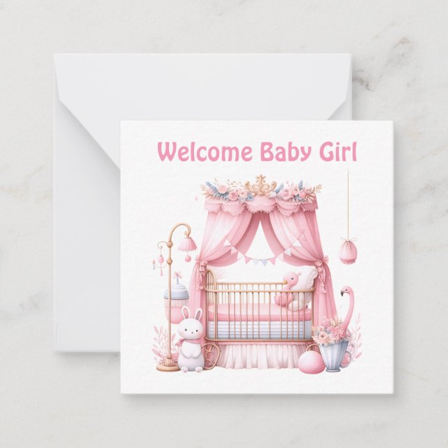 Tarjeta de Chica de Recién nacido de bienvenida (Anverso)