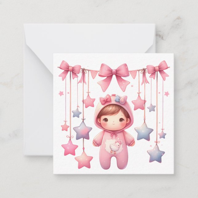 Tarjeta de Chica de Recién nacido de bienvenida (Anverso)