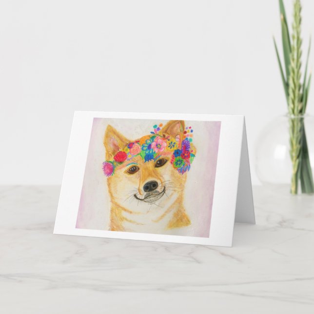 Tarjeta de Chica de Shiba Inu<Blank Inside> (Anverso)