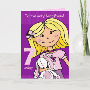 tarjeta de chica "Girlie cuddle" púrpura