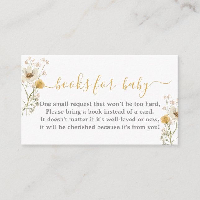 Tarjeta de chica para bebés con flores silvestres (Anverso)