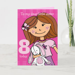 tarjeta de chica personalizado "Girlie cuddle" ros