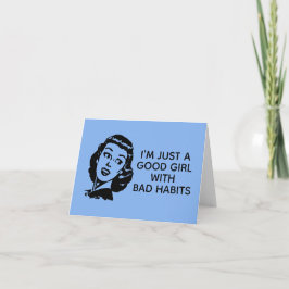 Tarjeta de Chica retro bueno