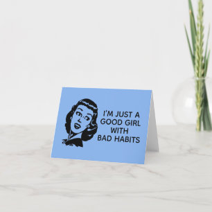 Tarjeta de Chica retro bueno