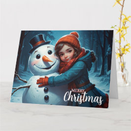 Tarjeta De Chica Y Navidades Snowman