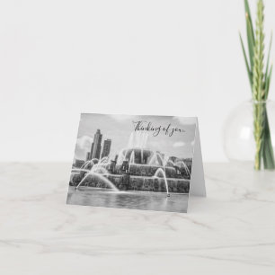 Tarjeta de Chicago Buckingham Grayscale Pensando e