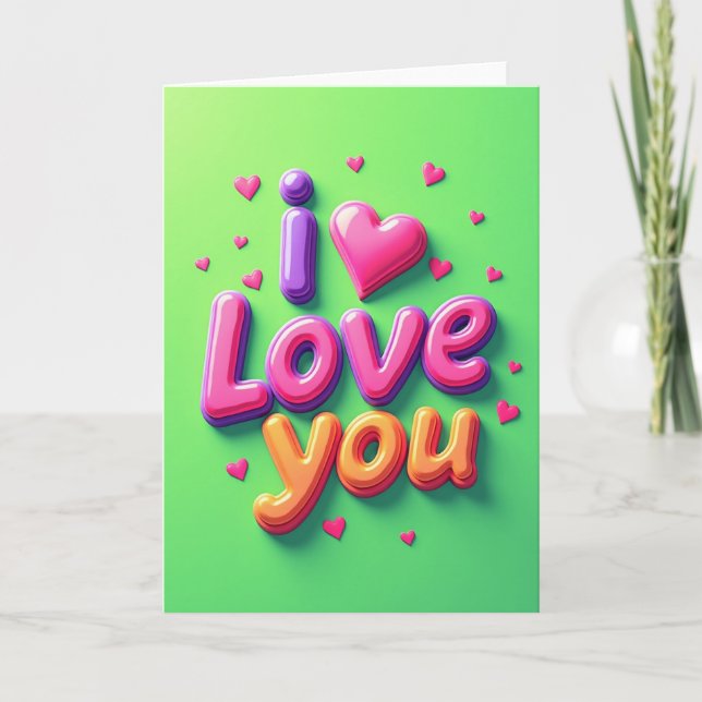 Tarjeta de chicle I Love You (Anverso)