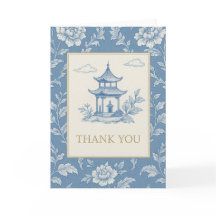 Tarjeta de Chinoiserie Azul 