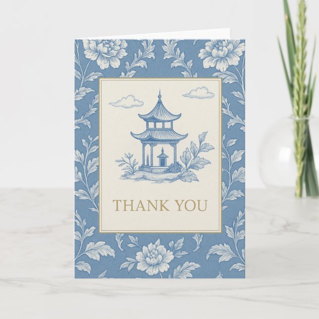Tarjeta de Chinoiserie Azul  (Anverso)