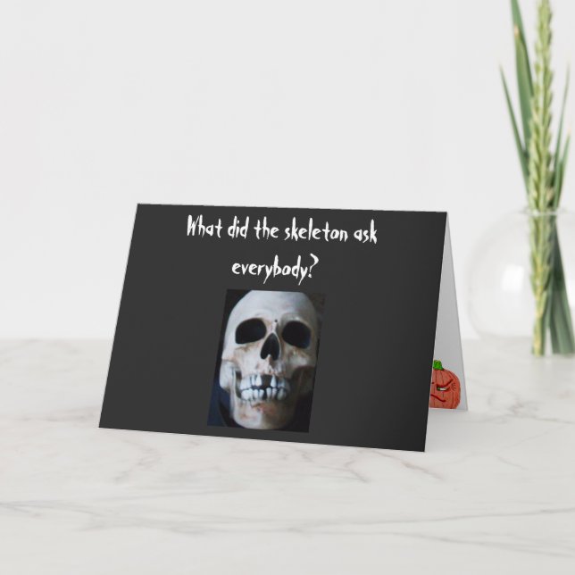 Tarjeta de CHISTE HALLOWEEN SKELETON (Anverso)