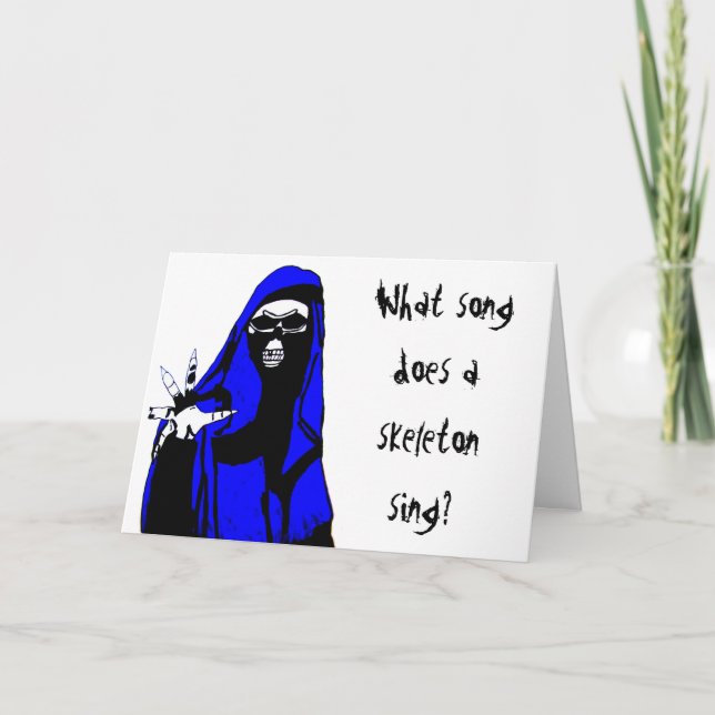 Tarjeta de CHISTE HALLOWEEN SKELETON (Anverso)