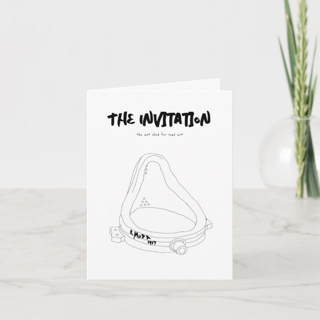 Tarjeta de Chiste satírico para la fuente de arte  (Anverso)