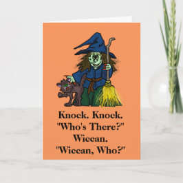 Tarjeta de Chiste Walloween Wiccan Knock Knock