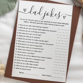 Tarjeta de Chistes de papá con juego de Baby Showe