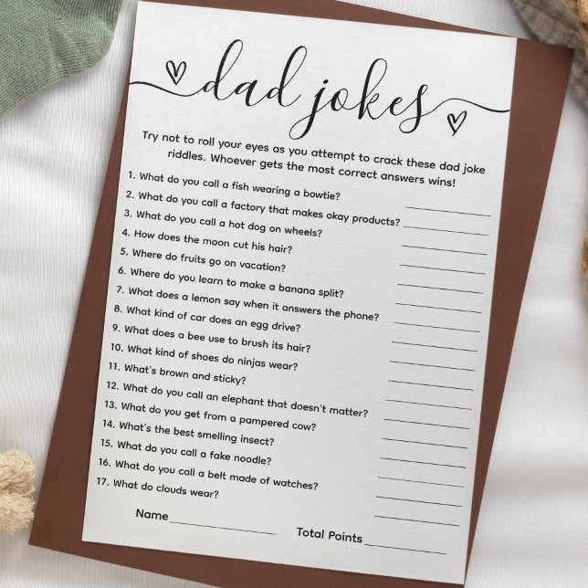 Tarjeta de Chistes de papá con juego de Baby Showe (Subido por el creador)