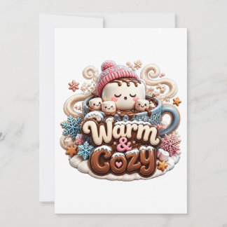 Tarjeta de Chocolate Caliente Cálido y Acogedor