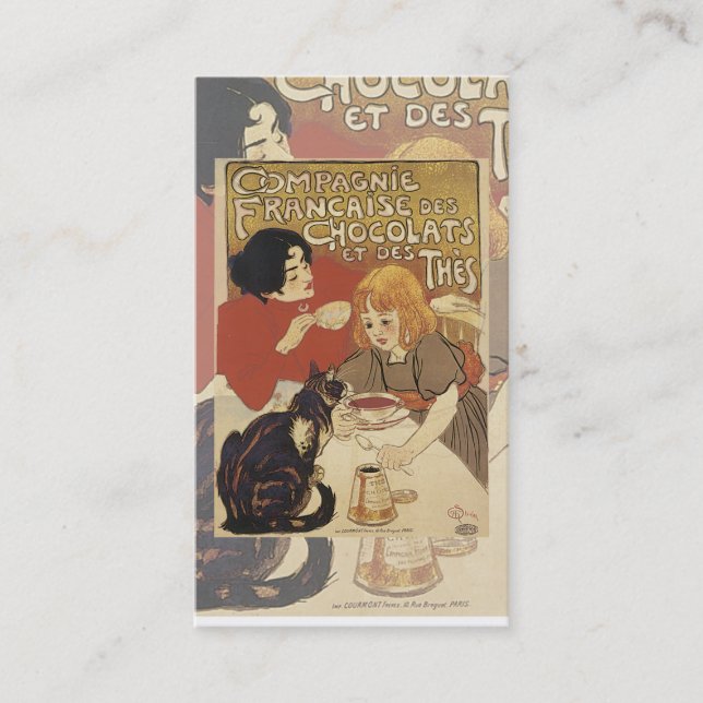 Tarjeta de chocolate caliente vintage (Anverso)