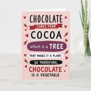 Tarjeta de Chocolate Es Una Verdura