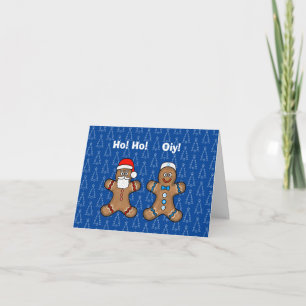 Tarjeta de Chrismukkah de Santa y hombre de jengib