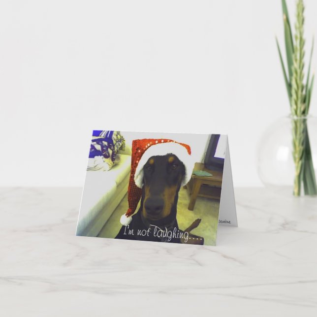 Tarjeta de Christmast del Doberman (Anverso)