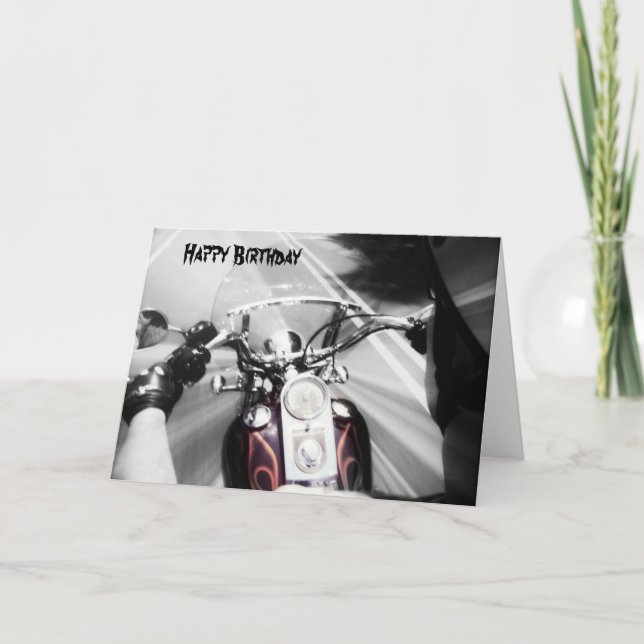 Tarjeta de ciclismo de cumpleaños feliz (Anverso)