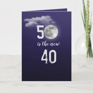 Tarjeta de cielo nocturno de 50 cumpleaños