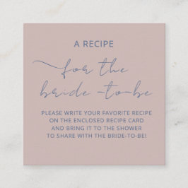 Tarjeta de cierre "A RECIPE" para la ducha de brid