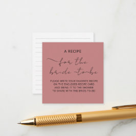 Tarjeta de cierre "A RECIPE" para la ducha de brid