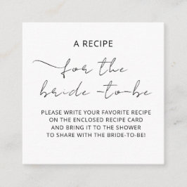 Tarjeta de cierre "A RECIPE" para la ducha de brid