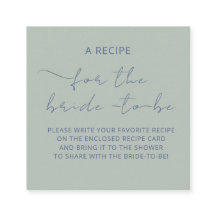Tarjeta de cierre "A RECIPE" para la ducha de brid
