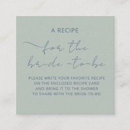 Tarjeta de cierre "A RECIPE" para la ducha de brid