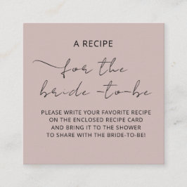 Tarjeta de cierre "A RECIPE" para la ducha de brid