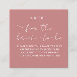Tarjeta de cierre "A RECIPE" para la ducha de brid