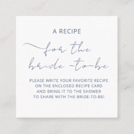 Tarjeta de cierre "A RECIPE" para la ducha de brid