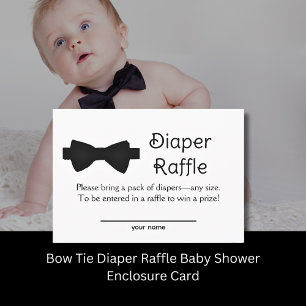 Tarjeta de cierre Baby Shower Bow Tie Diaper Raffl