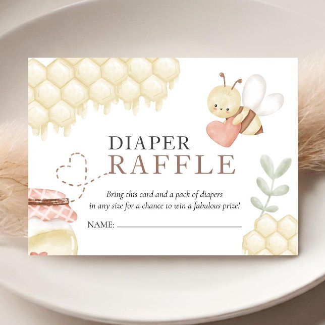 Tarjeta de cierre Bee Baby Shower Diaper Raffle (Subido por el creador)