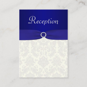 Tarjeta de cierre Blue and Ivory Damask