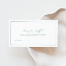 Tarjeta de cierre Blue Baby Shower Diaper Raffle