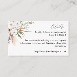 Tarjeta de cierre Boho de verano de Flores Blancas