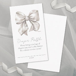 Tarjeta de cierre Bow Baby Shower Diaper Raffle