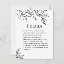 Tarjeta de cierre con detalles del Boda de lápiz y