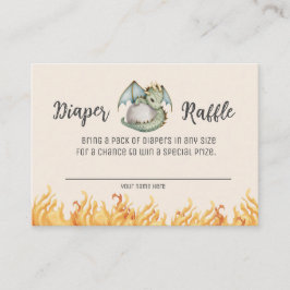 Tarjeta de cierre Cute Boho Dragon Diaper Raffle