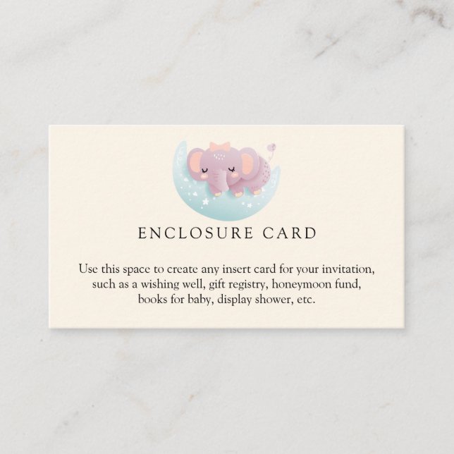 Tarjeta de cierre Cute Elephant (Anverso)