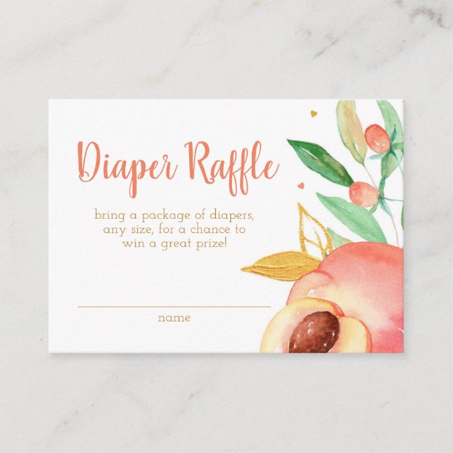 Tarjeta de cierre de Baby Shower Diaper Raffle Pea (Anverso)