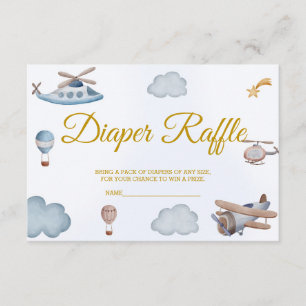 Tarjeta de cierre de billetes de avión Diaper Raff