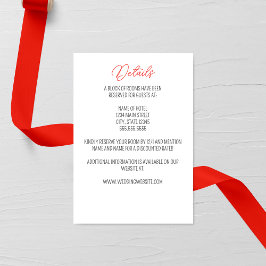 Tarjeta de cierre de Boda de Primrose