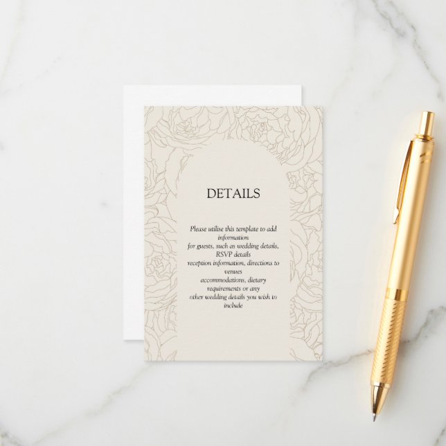 Tarjeta de cierre de boda elegante y marrón beige (Anverso/Reverso In Situ)