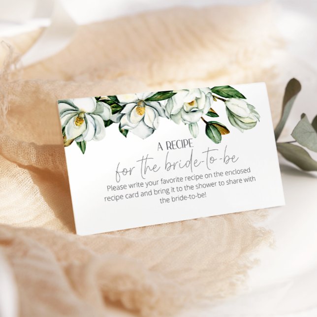 Tarjeta de cierre de Boda floral de Magnolia blanc (Subido por el creador)
