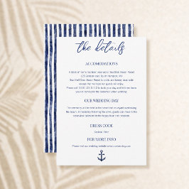 Tarjeta de cierre de Boda náutico costero